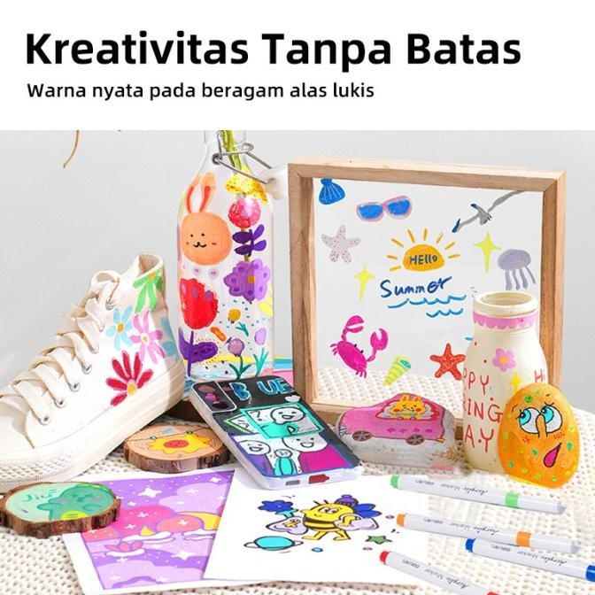 

Deli Spidol Akrilik / Acrylic Marker Water Based Warna Cerah HM118