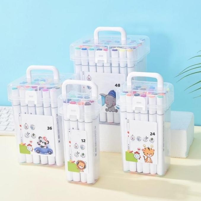 

Spidol set 12/24/36 warna Sketch marker spidol warna 2in1 Spidol sketsa double tip dasar berkepala dua Lukisan pensil cat air seni Stabilo art marker siswa sekolah kantor pelajar anak