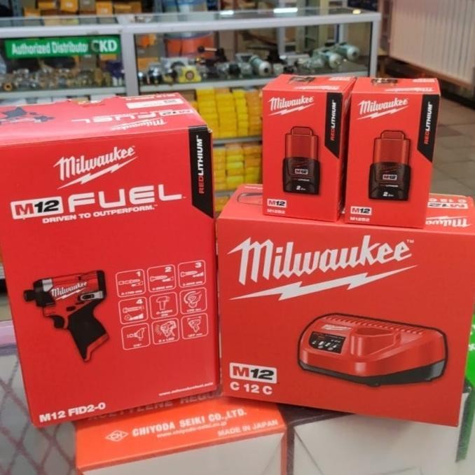 Murah Milwaukee Cordless M12Fid2 Hex Impact Driver Gen3 Driver Baterai