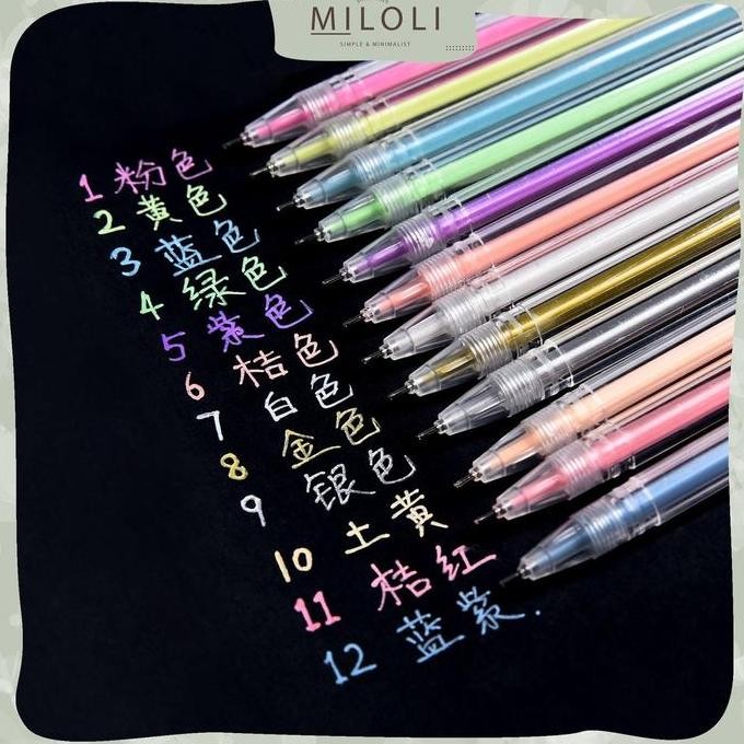 

[MILOLI] 12 Pcs Coloring Pen Pulpen Warna - D0007