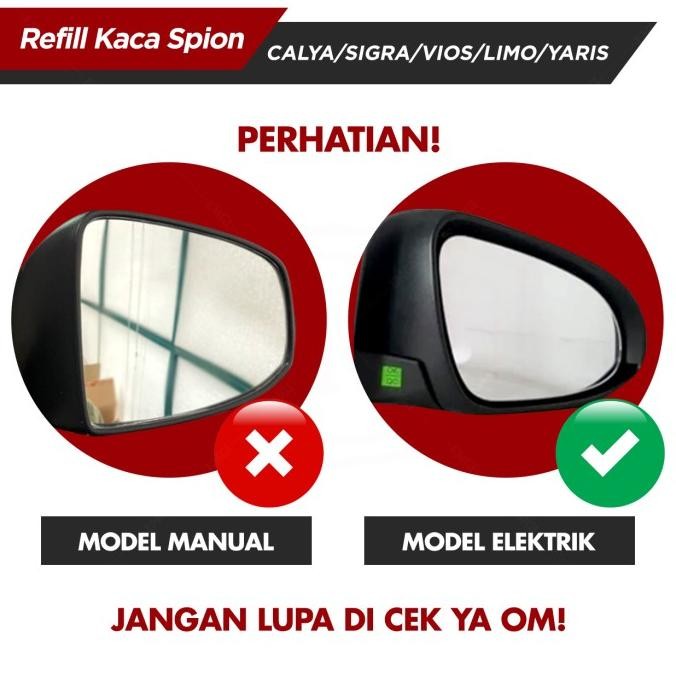 Berkualitas Kaca Spion Refill Biru SET - Spion Mobil Calya Sra Vios Yaris Murah