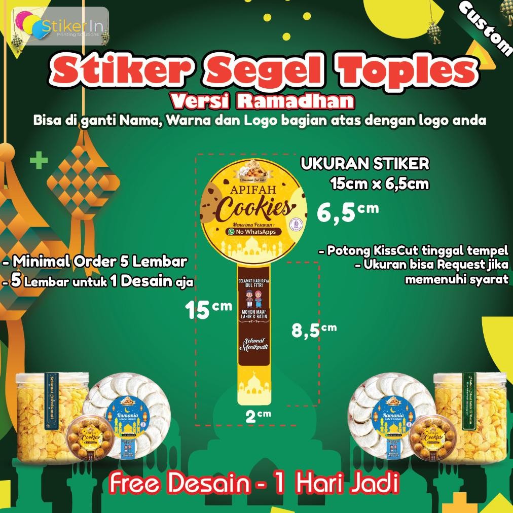 

Qw-45 Stiker Idul Fitri / Stiker Segel Ramadan / Stiker Toples Kue Kering / Bisa Custom Proses Cepat