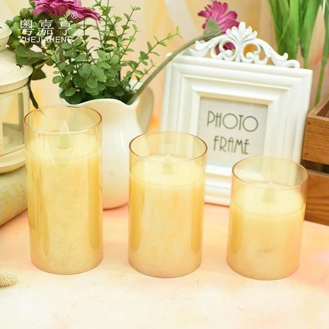 Murah Triple Led Candle Transparent + Remote / Lilin Elektrik Dekorasi Lilin Pajangan Lilin Elektrik