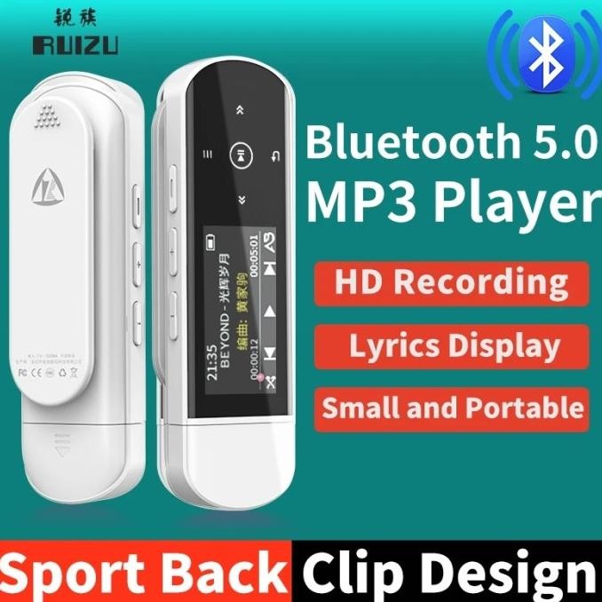 Original RUIZU X69 2 in 1 32Gb Bluetooth 5 Sport MP3 Player Flashdisk DAP TF FM Pedometer up to 128G