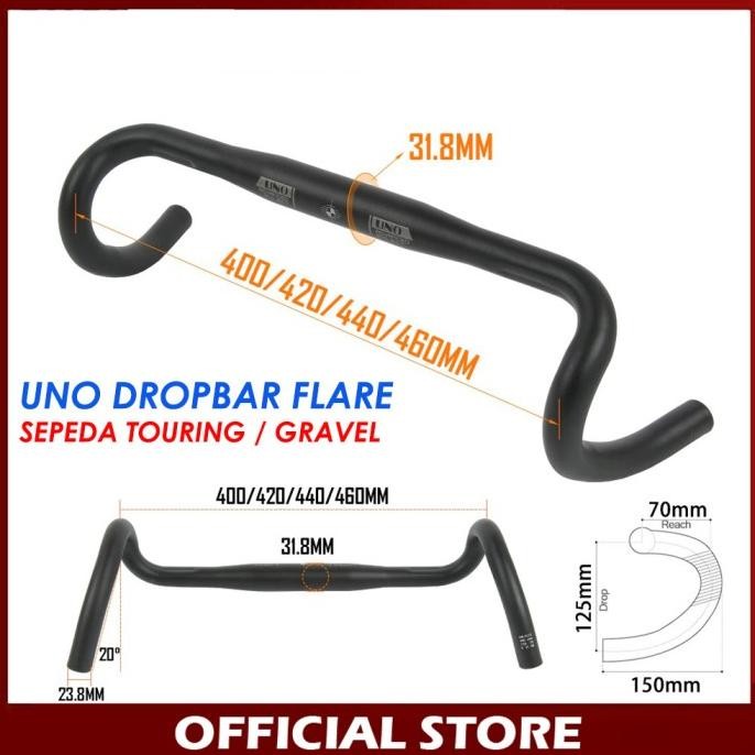 UNO FL12 Dropbar Flare Stang Sepeda Gravel Touring Roadbike Alloy