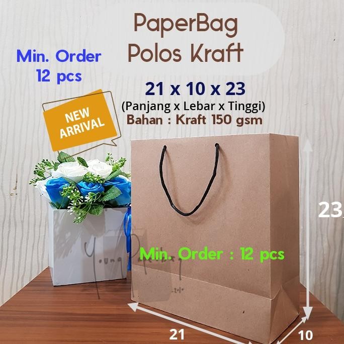 

Paperbag / Tas Kertas / Paper Bag Polos Coklat Kraft 150gsm 21 x 10 x 23 (1 pcs)