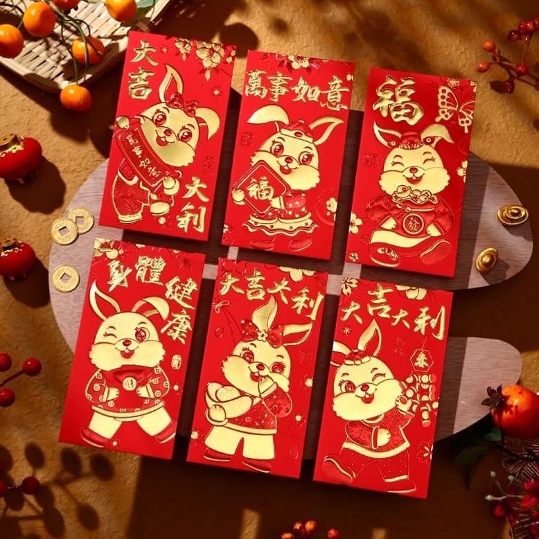 

Ur37 Angpao Imlek Panjang Shio Kelinci 2023 Angpau 9 X 17Cm Isi 6 Pcs