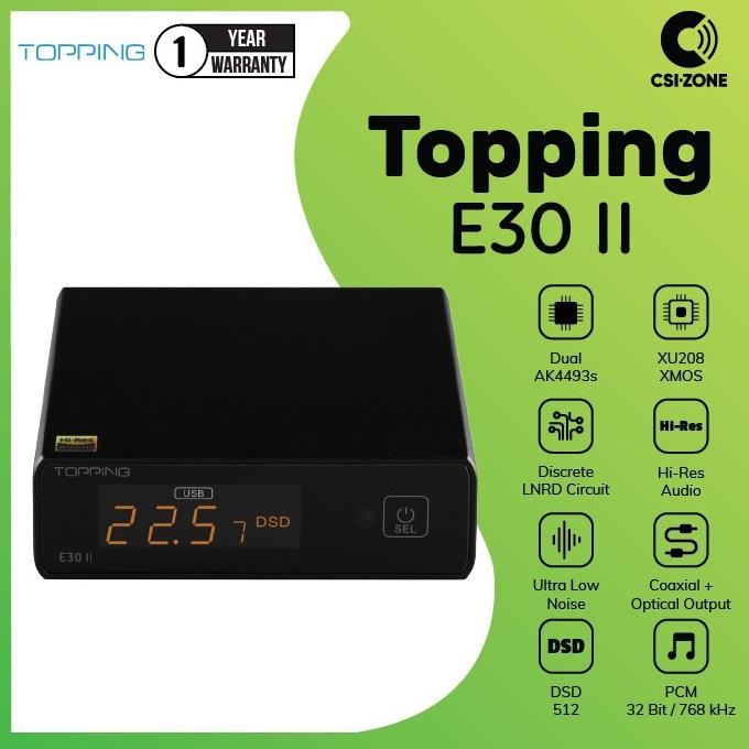 TERBARU Topping E30 USB DAC AK4493 XU208 Hi-Res Decoder
