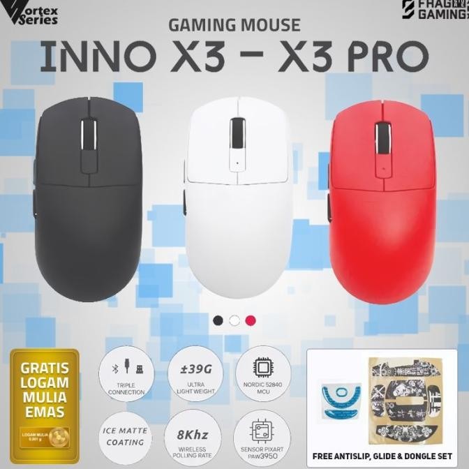 BEBAS ONGKIR - Vortexseries Inno X2 V2 Vortex InnoX2 InnoX2V2 Lightweight Wireless Gaming Mouse Vort