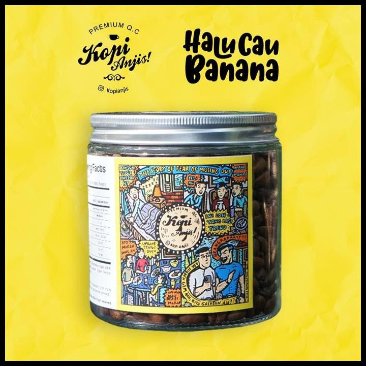 

Biji Kopi Arabika Halu Banana 200 Gram - Specialty Roast Beans ( Gunung Halu Honey ) Original Best Seller