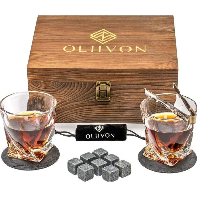 TERBARU Whiskey Glass Premium OLIIVON 2 Twist Whiskey Glass Set