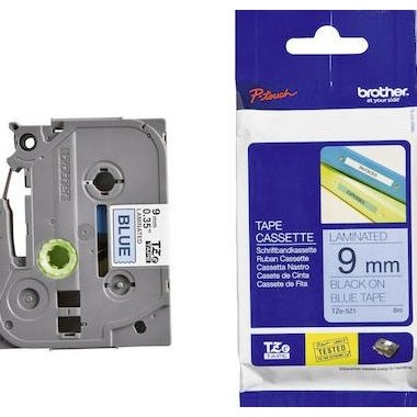 

Label Brother Tape Tze-521 9Mm Black On Blue Tze-521 Co