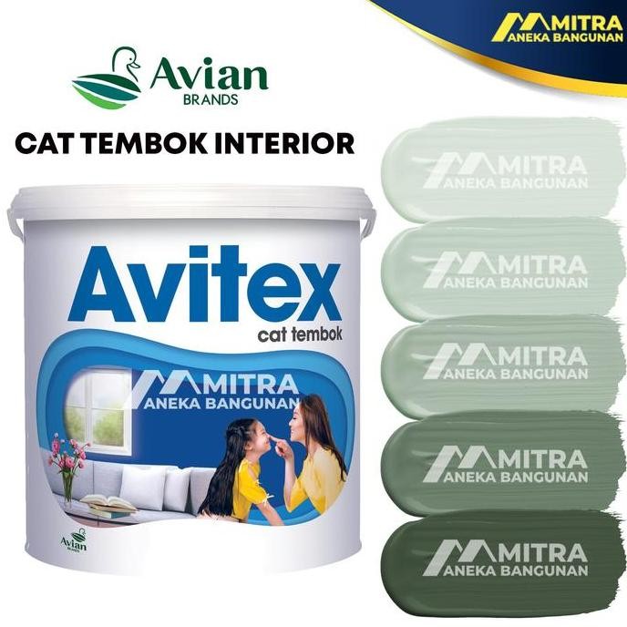 HARGA DISC - CAT TEMBOK AVITEX INTERIOR 5 KG / AVIAN HIJAU SAGE GREEN NP 176