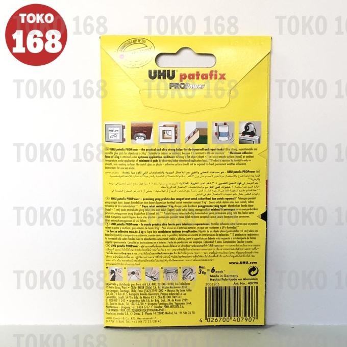 

UHU Patafix Pro Power 3 KG/Glue tack/Lem Serbaguna Hitam 21 pad (SET) murah