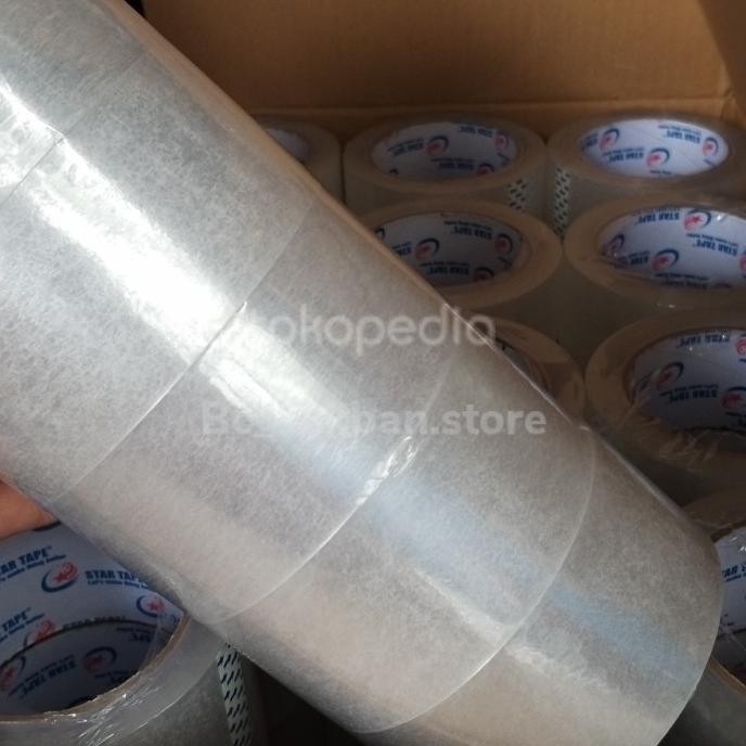 

LAKBAN ( 1 DUS ) BENING LENGKET STAR TAPE KUALITAS TERBAIK 100 YARD murah
