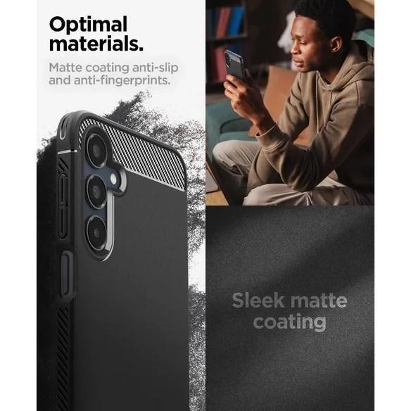 Case for Samsung Galaxy A16 5G Spigen Rugged Armor Carbon Fiber Anti Shock Crack Slip Scratch Casing