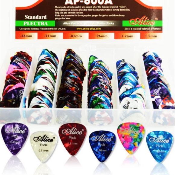 Pick Alice Original Pik Gitar Ukuran 0.46 0.71 0.81 0.96 1.2 1.5 Mm Co
