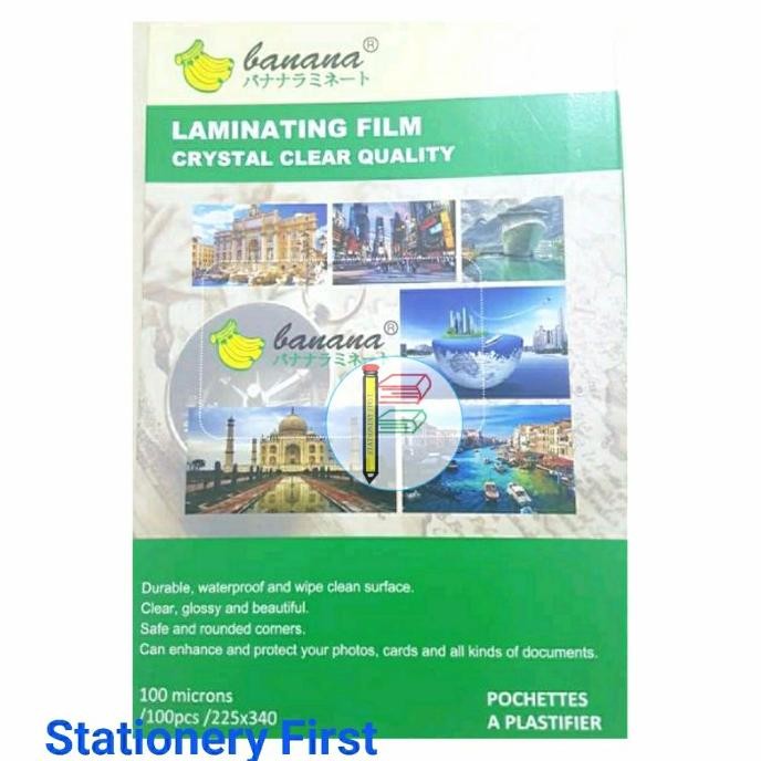 

Plastik Laminating Banana F4 100 Micron per Pack isi 100pcs