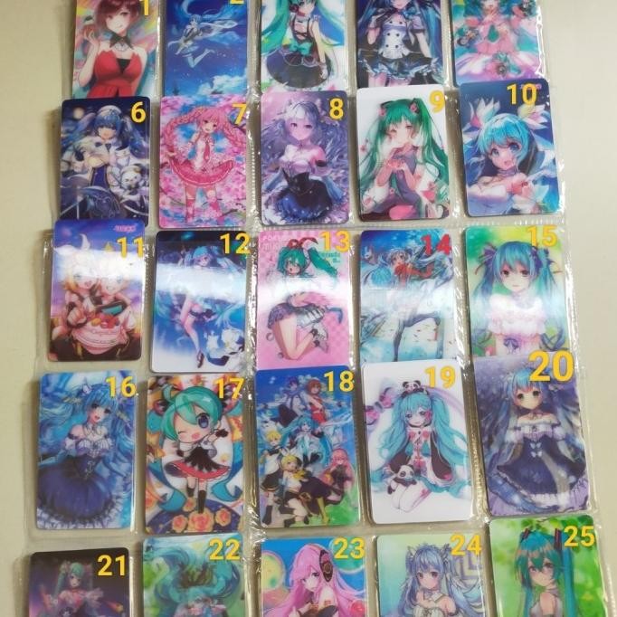Murah Kartu Stiker Trading Card 3D Genshin Impact Vocaloid Hatsune Miku Versi 1