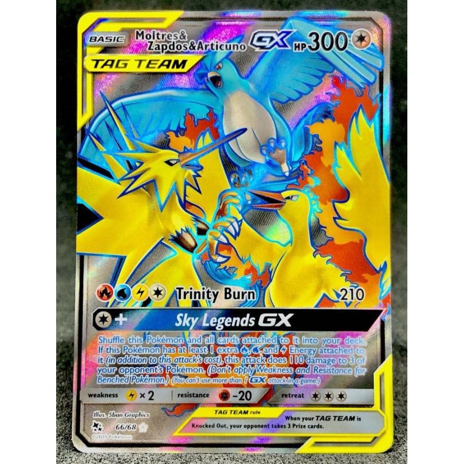 Promo Moltres & Zapdos & Articuno Gx Sr 66/68 - Pokemon Sun And Moon Hidden Fates