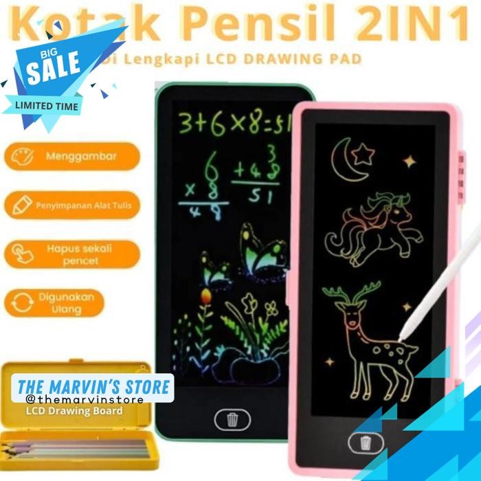 

KOTAK PENSIL DRAWING BOX 2 IN 1 TEMPAT PENYIMPANAN PENSIL + LCD DRAWING PAPAN CORET KREATIF ANAK WRITING BOARD DIGITAL PAD EDUKASI KUALITAS TERBAIK !!!