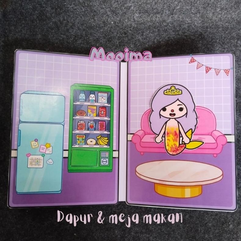 Original Toca Boca Life Series Mermaid Paper Doll House Viral Quality