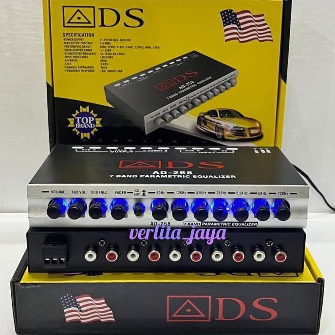 Murah Parametrik Pre Amp Equalizer Ads Ad-258 With Frequency Subwoofer