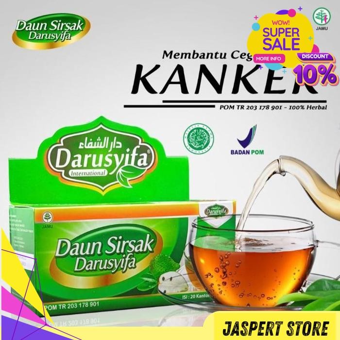 

TEH CELUP DAUN SIRSAK DARUSYIFA | TEH CELUP ANTI KANKER, ANTI TUMOR, ANTI MIOM, OB AT BY JASPERT STORE BEST PRODUCT !!
