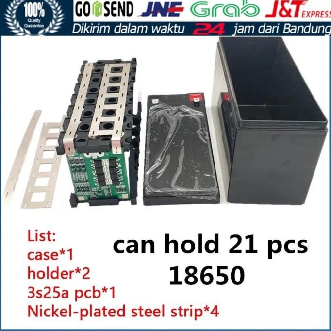 Box AKI rakitan baterai Li-ion 18650 DIY 12v BMS 3S Plus baterai TERMURAH