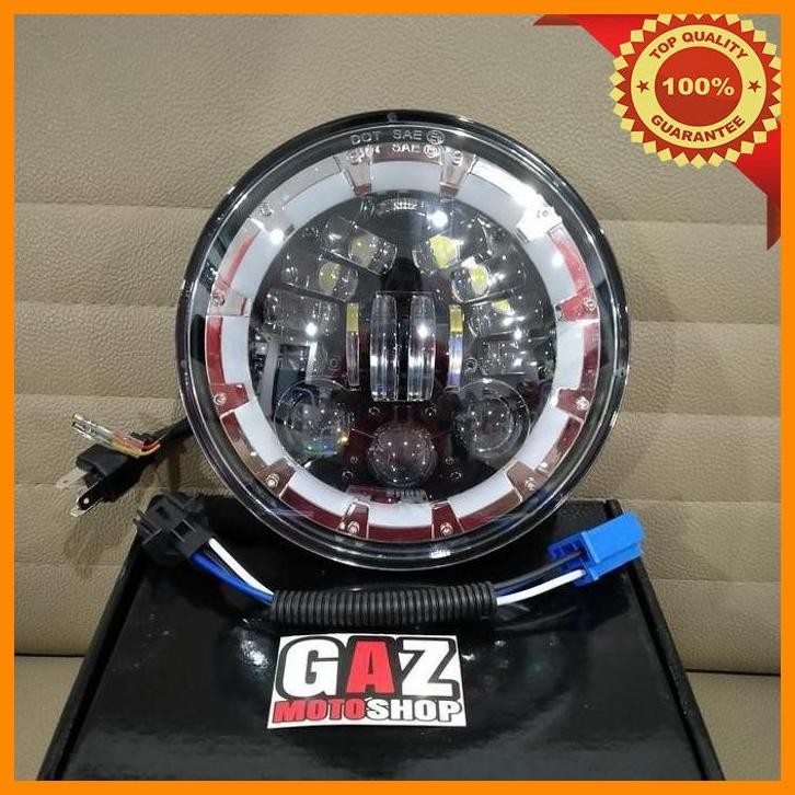 [GAZ] DAYMAKER COBRA 7 INCH 16 LED ANGEL EYES EROPA HEADLAMP LAMPU DAYMAKER 7 IN NEW JAPSTYLE XSR 15