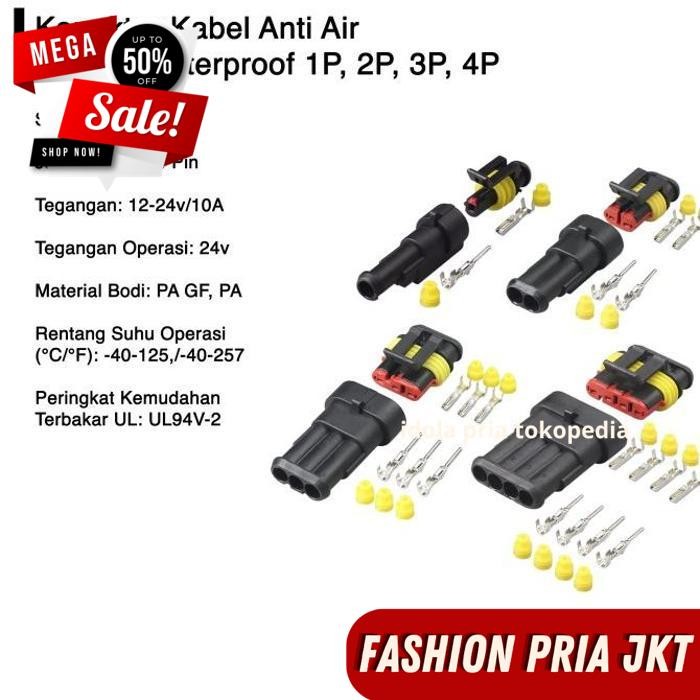 SOKET KONEKTOR KABEL ANTI AIR SOCKET WATERPROOF 1P, 2P, 3P, 4P BY PRIA JKT BEST PRODUK