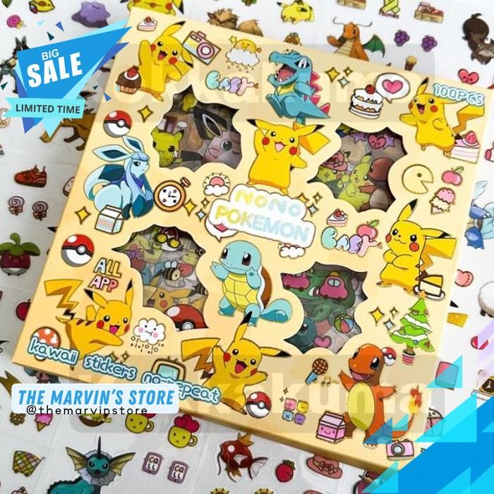 

STIKER POKEMON AESTHETIC STICKER BOX KTER ANAK KOREA 100 LEMBAR TERJAMIN BEST !!!