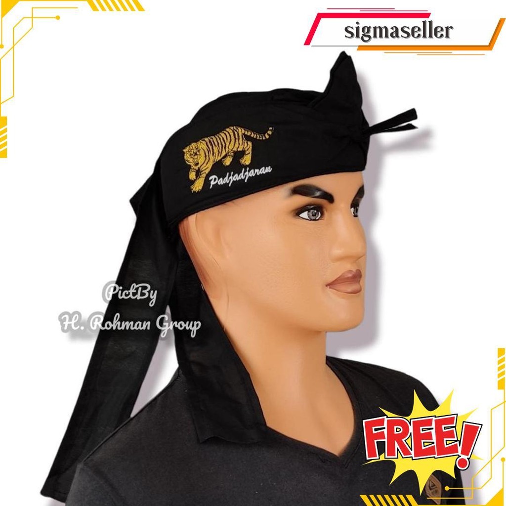 Iket Bendo Blangkon Macan Bordir Polos Bendo Udeng Sunda Bordir Kujang Topi Tradisional Iket Sunda  