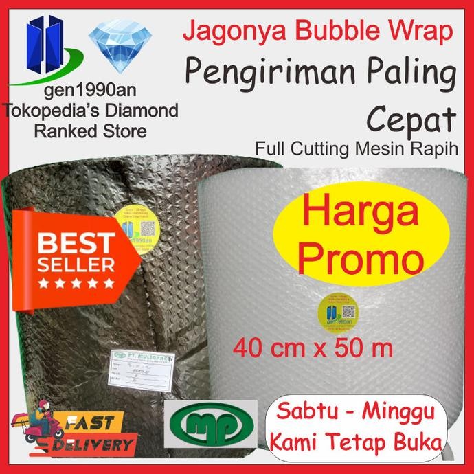 

Plastik Bubble Wrap 50 m x 40 cm Mulia Pak Orange TOMANG JAKBAR murah