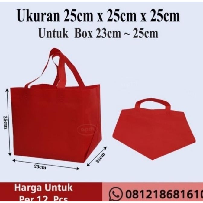 

Tas Spunbond Kotak Ukuran 25x25x25 murah