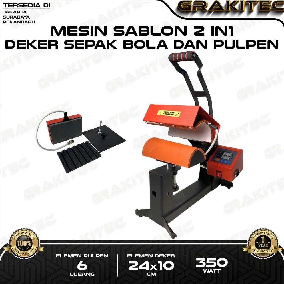 

Mesin Press Sablon 2in1 Deker & Pulpen - Premium Sablon Deker Sepakbola Pelindung Kaki