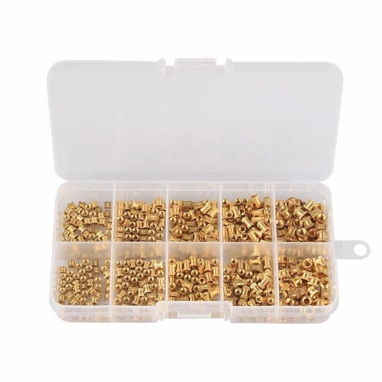 500pcs Super Brass Knur M2 M3 M4 Mur Tanam / Brass Knurled Insert Nut Thread FREE BOX Kitset / Mur K