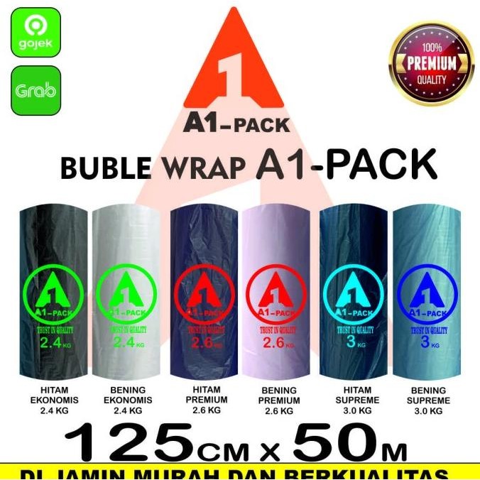 

plastik bubble wrap BENING HITAM 125 x 50m A1PACK bubblewrap bublewrap murah