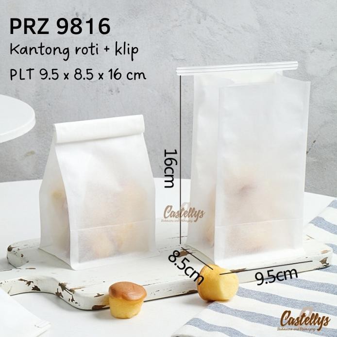 

Kemasan Kantong Klip Kawat PRZ9816 Roti Cookies Kue Bag Kertas Plastik murah
