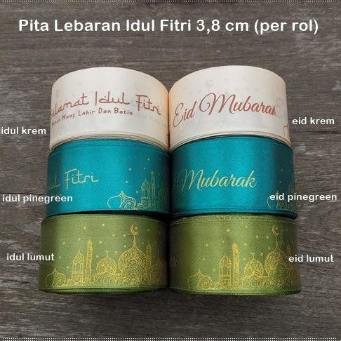 

GALB-211 : Pita Idul Fitri / Pita Lebaran Saten 3,8cm (per rol) murah