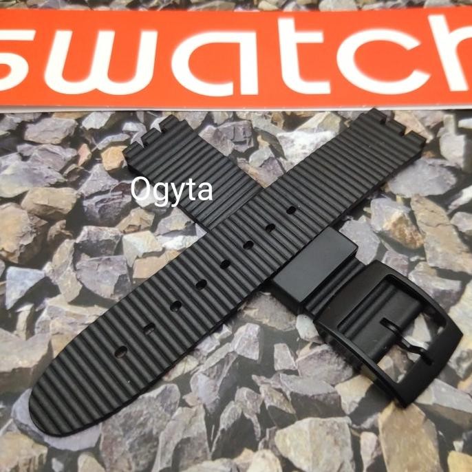 Tali Jam Tangan Swatch Warna Hitam Tali Jam Tali Swatch Kualitas Bagus murah
