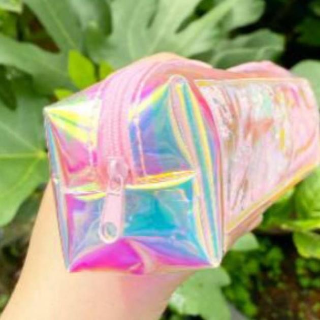 

gq-68 UNICORN HOLOGRAM PENCIL CASE / water air holo lucu tempat pensil baru Original