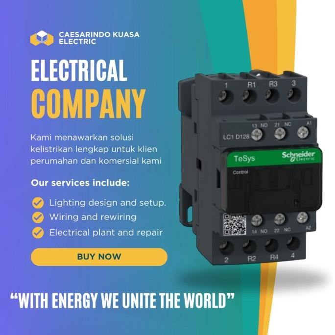 Kontaktor 25A Schneider Lc1D128 25Amper 4Pas 25Ampere 4Phase 4P 4Pole 220V Contactor Sneider Electri