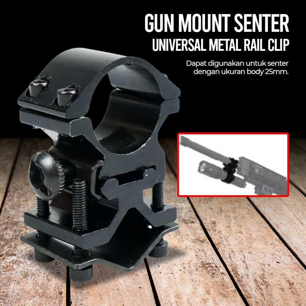 Lediland Gun Mount Senter Universal Metal Rail Clip - Lh99