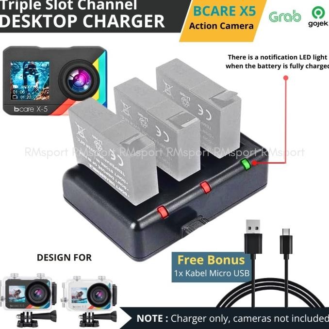 Produk Baru Charger Baterai For Bcare X5 Action Camera 4K
