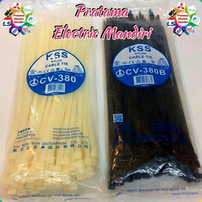 

Kss Kabel Ties Cable Tie Cv-380 Cv-380B X 7,6Mm ( Putih / Hitam ) New Stok