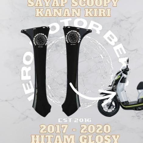SAYAP KAP DEPAN LEGSHIELD LUAR SCOOPY FI ESP K93 2017-2019 HITAM GLOSSY KANAN KIRI MOTORCYCLE NON OR