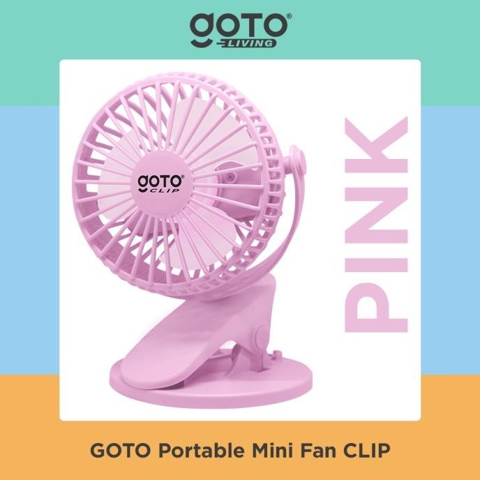 Original Goto Clip Mini Fan Rotating Kipas Angin Meja Mini Jepit Portable Usb