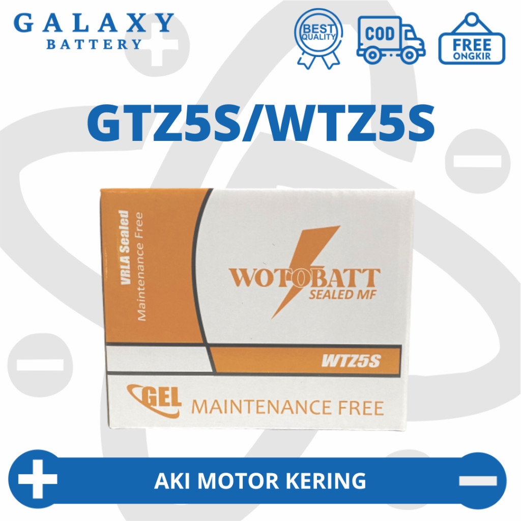 Aki Motor Spacy / Scoopy 2009 + Vario 110 GTZ5S Wotobatt Accu Kering