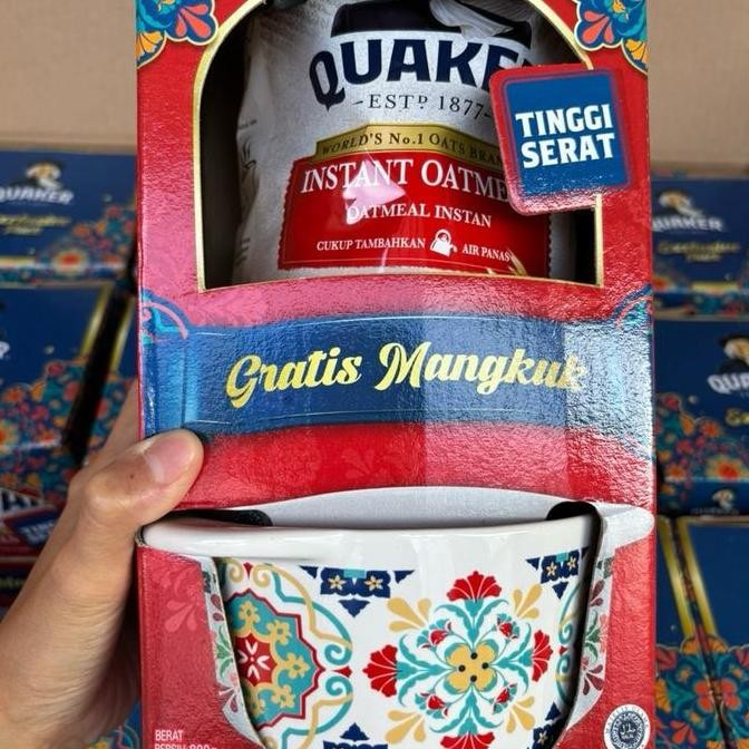 

AGEN DISTRIBUTOR MAKANAN RINGAN SNACK CEMILAN HAMPERS LEBARAN SARAPAN PAGI QUAKER OATS BETA GLUCAN QUICK COOK OATMEAL BUNGKUS BIRU CEPAT MASAK BOX PAKET MANGKUK CANTIK MURAH BERKUALITAS
